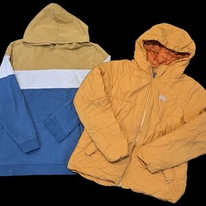 Kid Boy's Winter Bundle: Orange REI Jacket 14-16, Cat & Jack Hoodie Size 16